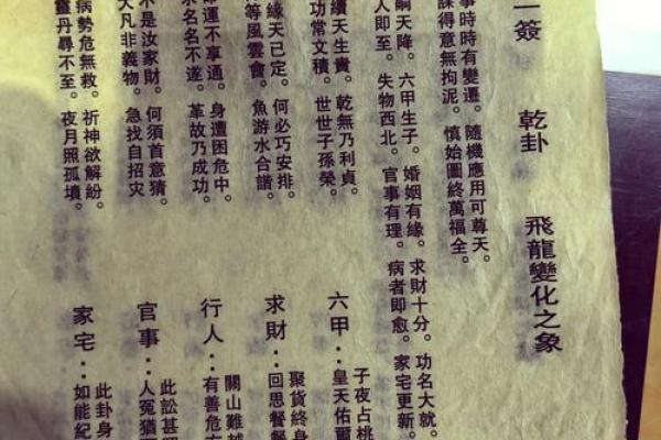 灵签每日运势详解大全