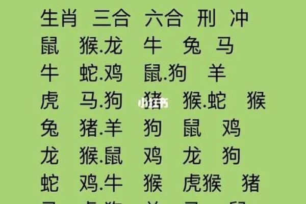 生肖配对查询表
