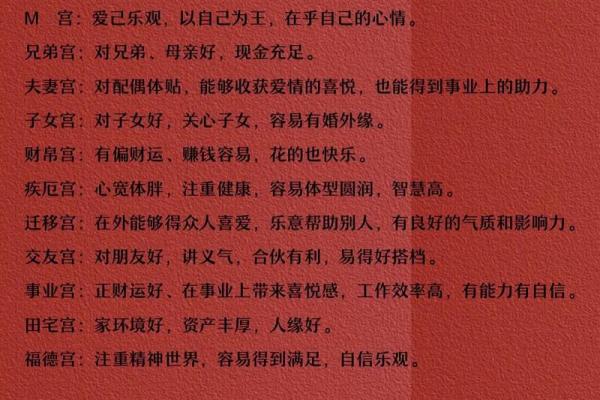 紫微斗数诸星落诸宫之：福德宫