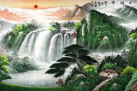 风水国画山水_家里挂聚宝盆山水画真的能改变风水嘛