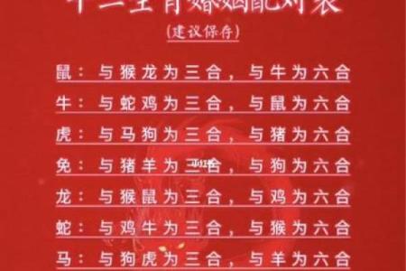 生肖婚姻更佳配对表大全