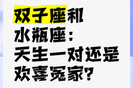 水瓶座和双子座配对指数较高，天生一对？