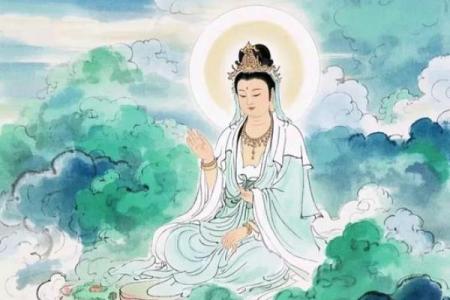 观音灵签董永寻母水墨