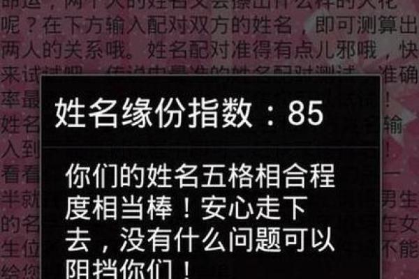 姓名配对占卜问题 姓名配对预测？