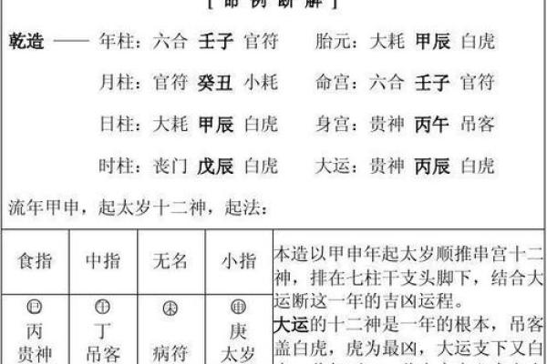 八字胎元命宫
