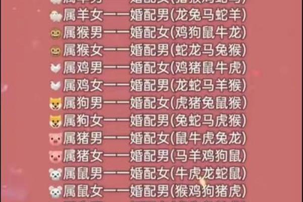 属相婚配十二生肖配对图表，属相婚配十二生肖配对图表图片？
