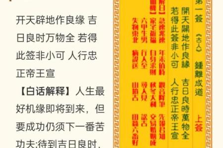 观音灵签正确解签图