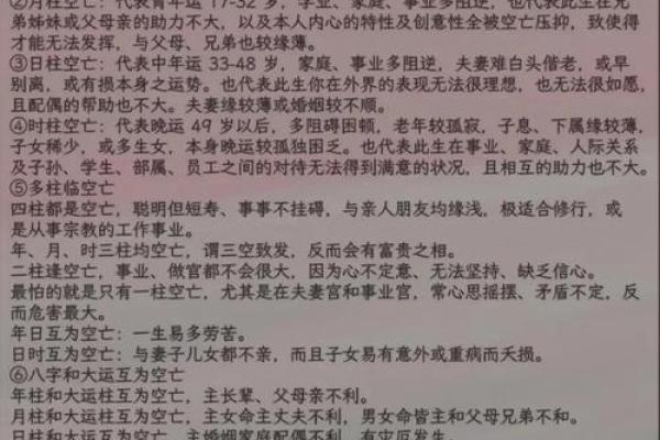 八字旺弱之空亡影响