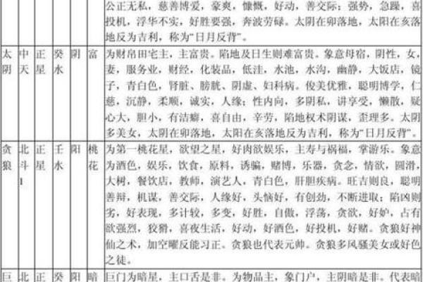 紫薇斗数的星曜属性