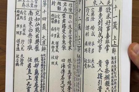 观音灵签第十四签分手