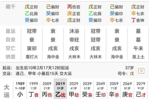 八字丁亥丙午大运