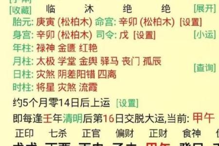 八字喜用神和忌神查询