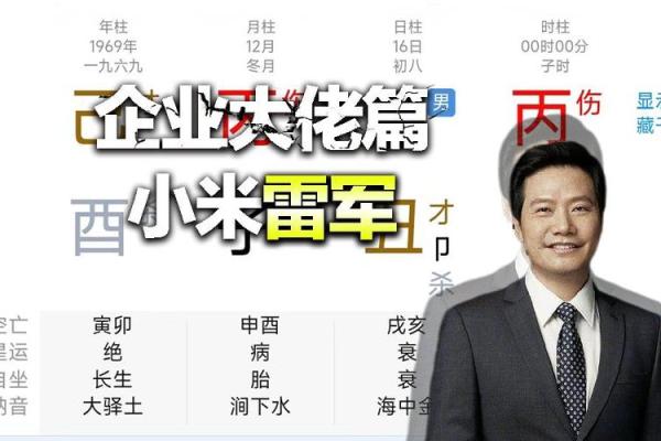 雷军八字时辰,雷军八字解析及预测