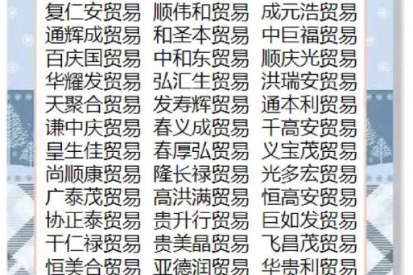 经贸公司起名大全-名字大全-姓名学-华易算命网姓名
