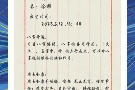 五格八字取名