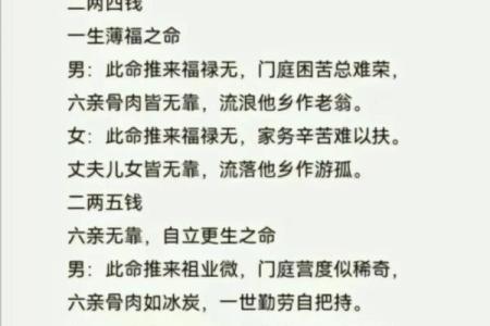 袁天罡称骨算命女版4两5详解